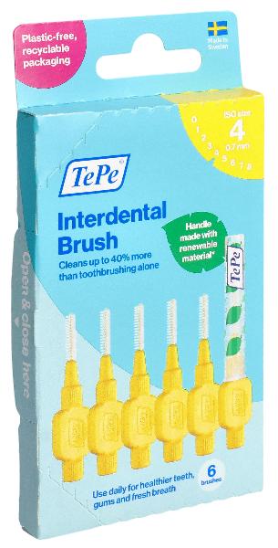 TEPE Interdental Brush 0.7mm gelb 6 Stk