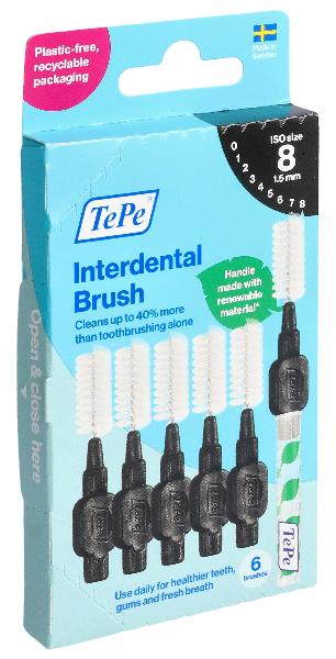 TEPE Interdental Brush 1.5mm schwarz 6 Stk