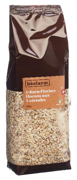 DrogerieMarkt24 - DrogerieMarkt24 BIOFARM 5 Korn Flocken Knospe Btl 500 g - DrogerieMarkt24