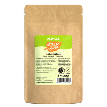 BIRKENGOLD Zahnpulver Minze Nachfüllbeutel 100g