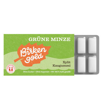 DrogerieMarkt24 - DrogerieMarkt24 BIRKENGOLD Kaugummi Grüne Minze Xylit 17g - DrogerieMarkt24