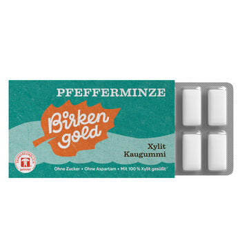 DrogerieMarkt24 - DrogerieMarkt24 BIRKENGOLD Kaugummi Pfefferminze Xylit 17g - DrogerieMarkt24