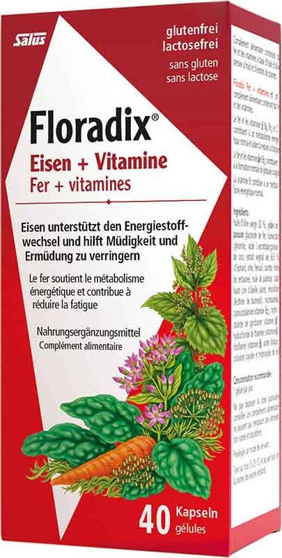 FLORADIX Vitamine + organisches Eisen Kapseln (40 Stk.)