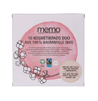 MEMO Kosmetik Pads Duo Baumwolle Memo 10Stk