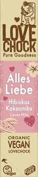 LOVECHOCK Riegel Alles Liebe Hibiskus Kakaonibs 40g