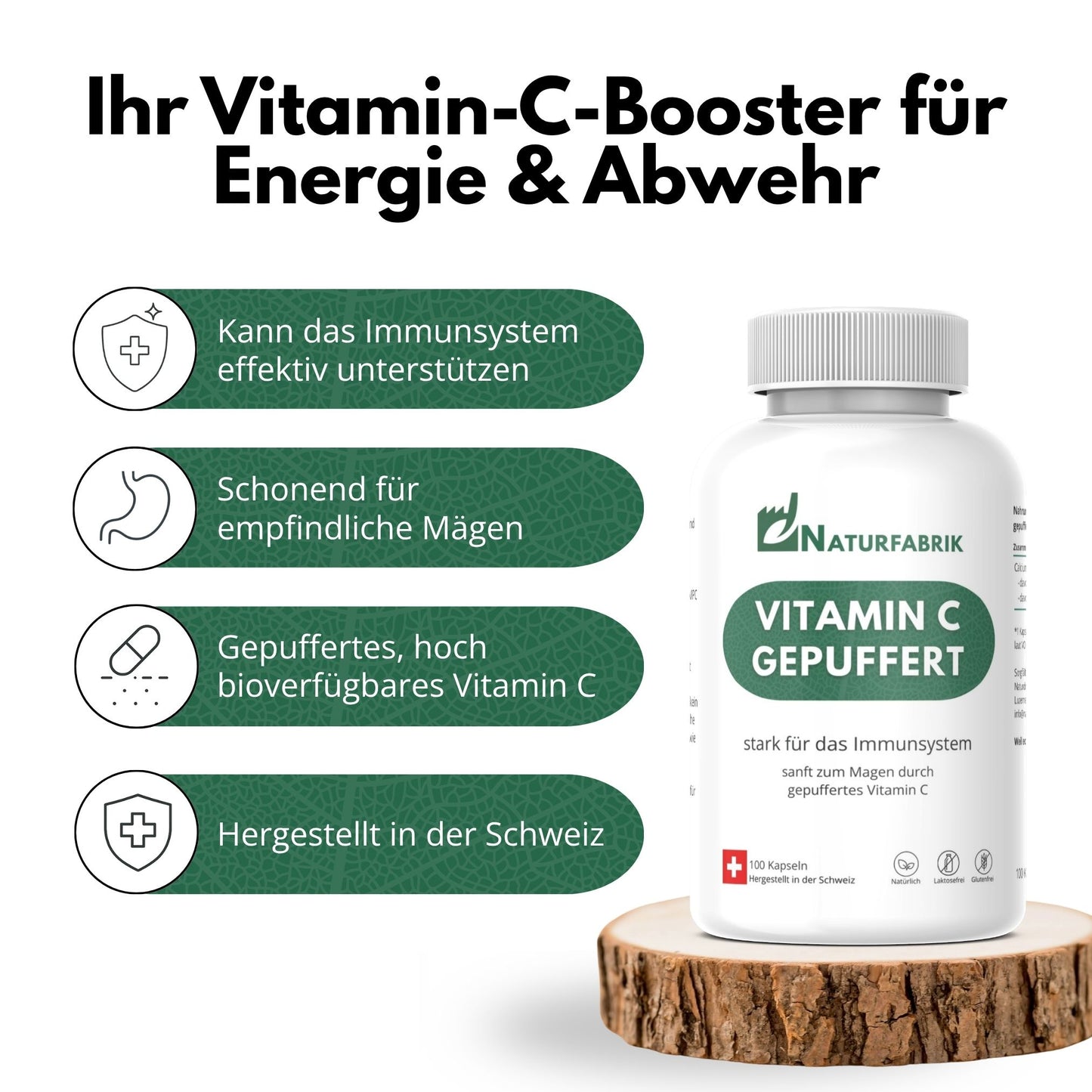 NATURFABRIK Vitamin C Gepuffert Kapseln 100 Stk