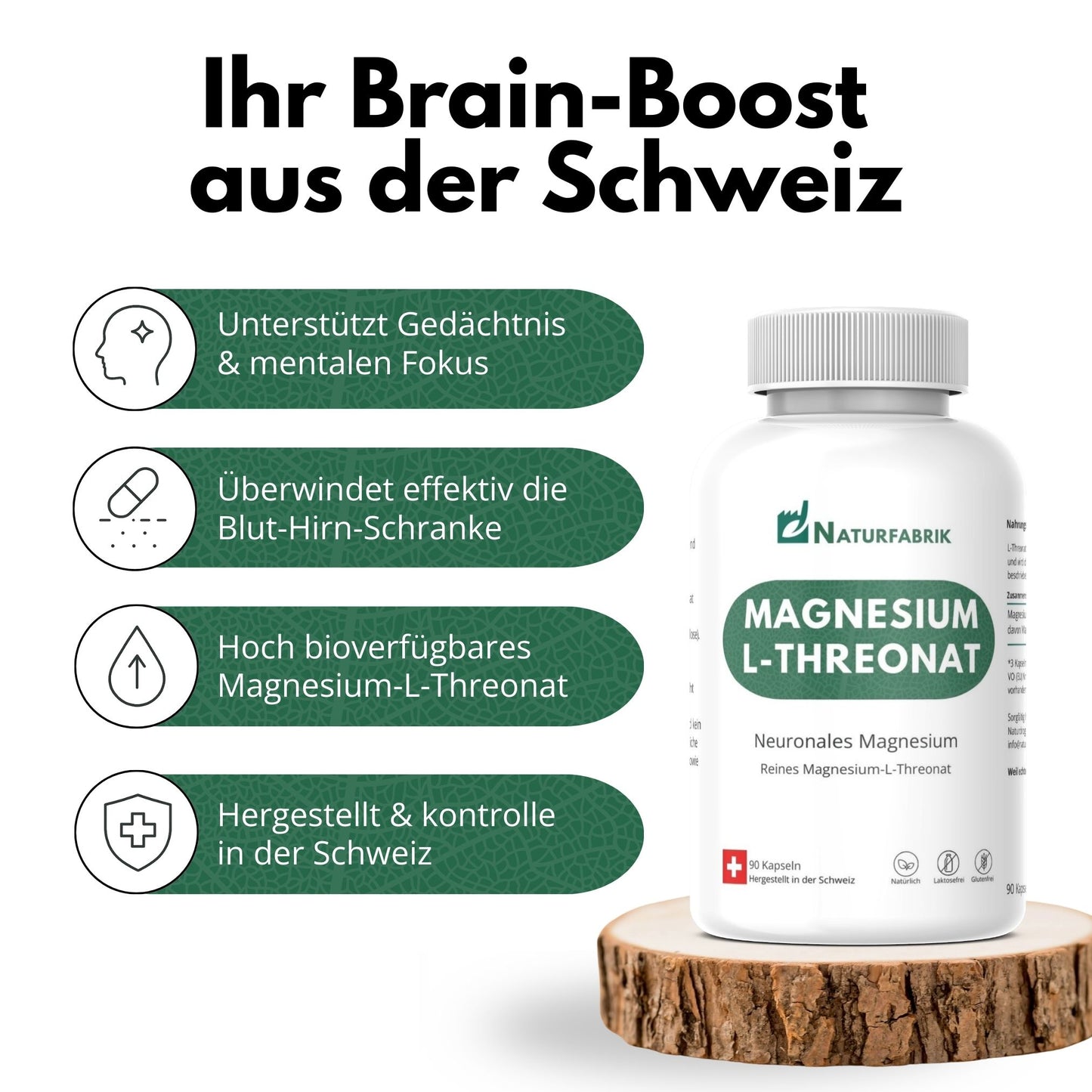 NATURFABRIK Magnesium-L-Threonat Kapseln 90 Stück (3er Bündel)