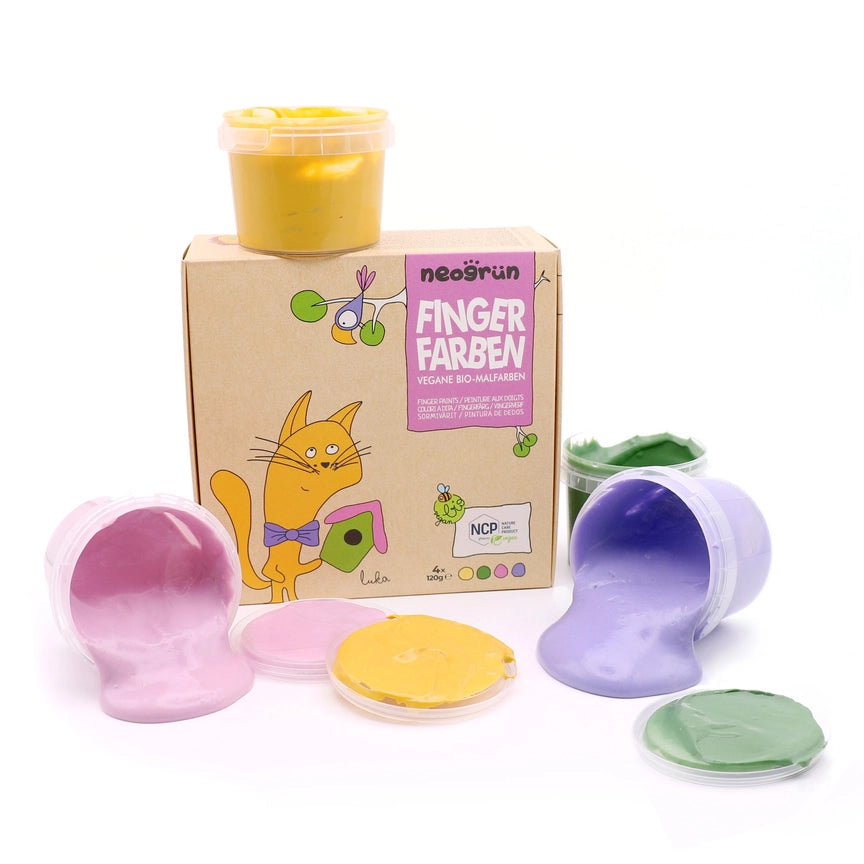 NEOGRÜN Bio-Fingerfarben vegan 4er Set "Luka"
