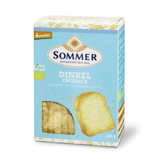 Sommer Dinkel Zwieback ungesüsst, Demeter 200g