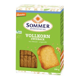Sommer Vollkorn Zwieback ungesüsst, Demeter 200g