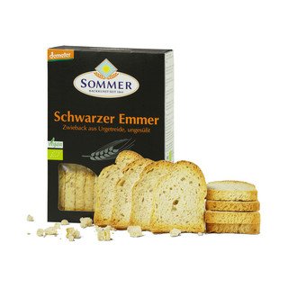 Sommer Schwarzer Emmer Zwieback ungesüsst, Demeter 200g