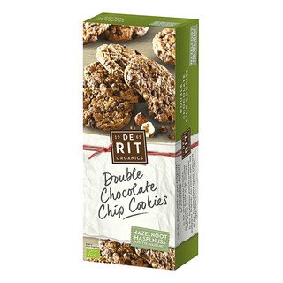 De Rit Double Chocolate Chip Cookies, Haselnuss, EU Bio 175g