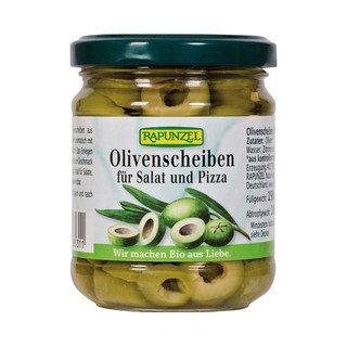 Rapunzel Olivenscheiben grün für Salat und Pizza, EU Bio 190ml