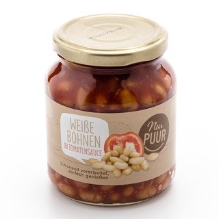 Nur Puur Weisse Bohnen in Tomatensauce, EU Bio 350ml