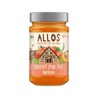 Allos Frucht Pur Aprikose Fruchtaufstrich, EU Bio 250g