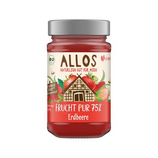 Allos Frucht Pur Erdbeere Fruchtaufstrich, EU Bio 250g