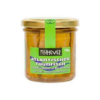 Fish4Ever Atlantische Thunfischfilets in Olivenöl, Wildfang/-sammlung 150g