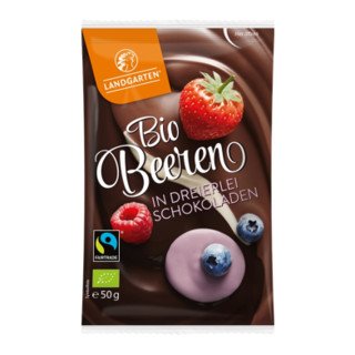 Landgarten Beeren in dreierlei Schokoladen, EU Bio / FLO-Fairtrade 50g