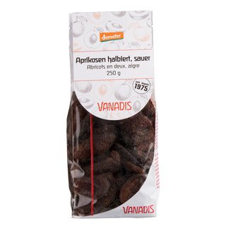 Vanadis Aprikosen halbiert, sauer, Demeter 250g