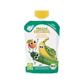 Freche Freunde Quetschmus Apfel, Banane, Spinat & Gurke, EU Bio 100ml