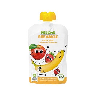 Freche Freunde Quetschmus Banane, Apfel, Erdbeere & Himbeere, EU Bio 100g