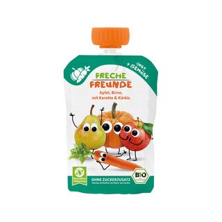 Freche Freunde Quetschmus Apfel, Birne, Karotte & Kürbis, EU Bio 100ml