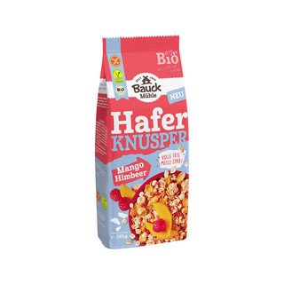 Bauck Mühle Hafer Knusper Müsli Mango Himbeere glutenfrei, EU Bio 285g
