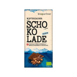 Bio Partner Schokolade Vollmilch Winterzauber, CH Bio 75g