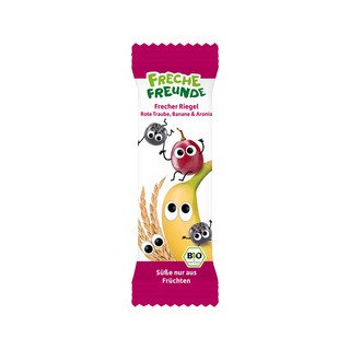 Freche Freunde Getreideriegel Banane, rote Traube & Aronia, EU Bio 23g