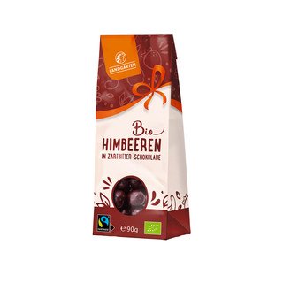 Landgarten Himbeeren in Zartbitterschokolade, EU Bio/FLO-Fairtrade 90g
