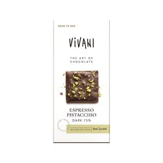 Vivani Schokolade Espresso Pistacchio Dark 75%, EU Bio 80g