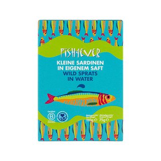 Fish4Ever Kleine Sardinen naturell in eigenem Saft, Wildfang/-sammlung 110g