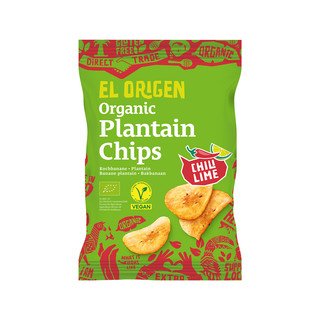 EL ORIGEN Kochbananen Chips Chili Lime, EU Bio 80 g