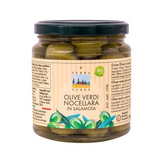 Terra Verde Grüne Oliven «Nocellara» in Salzlake, EU Bio 300g