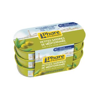 Phare d'Eckmühl Kleine Mittelmeer-Sardinen in nativem Bio-Olivenöl extra, ohne Zertifizierung 55g