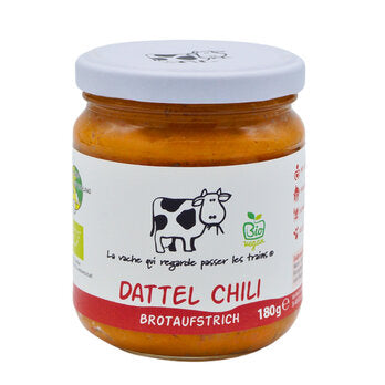 La vache qui regarde passer les trains Aufstrich mit Dattel & Chili, 180g