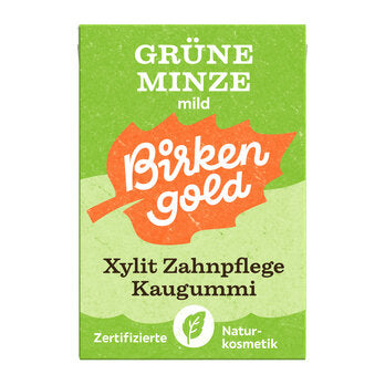 BIRKENGOLD Kaugummi Natur Zahnpflege Grüne Minze Mild 20Stk
