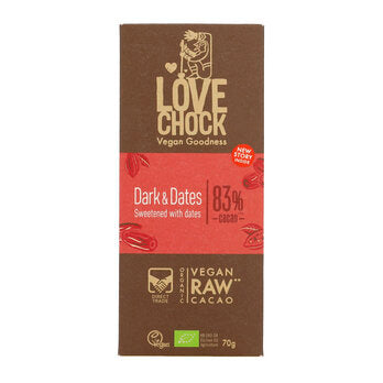 LOVECHOCK Tafel Dark & Dates 83% 70g