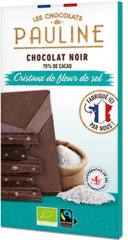 LES CHOCOLATS DE PAULINE Dark Chocolate70% sea salt 80g