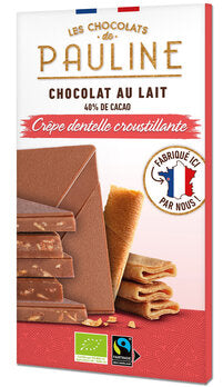 LES CHOCOLATS DE PAULINE Milk Chocolate Crêpe Dentelle 80g
