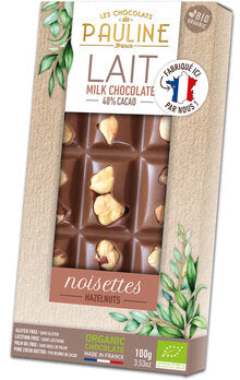 LES CHOCOLATS DE PAULINE Milk Chocolate 40% Hazelnut 100g