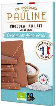 LES CHOCOLATS DE PAULINE Milk Chocolate 40% Fleur de sel 80g