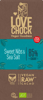 LOVECHOCK Sweet nibs & Sea salt 85 % Kakao 70g
