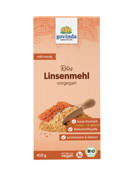 Govinda Rotes Linsenmehl vorgegart, 450g