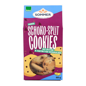 Sommer Schoko Split Dinkel Cookies Butter und zartbitter Schokolade, 150g