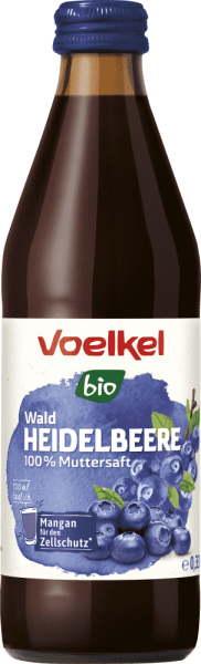 Voelkel Waldheidelbeer 100% Muttersaft o Zucker pur Bio 330 ml