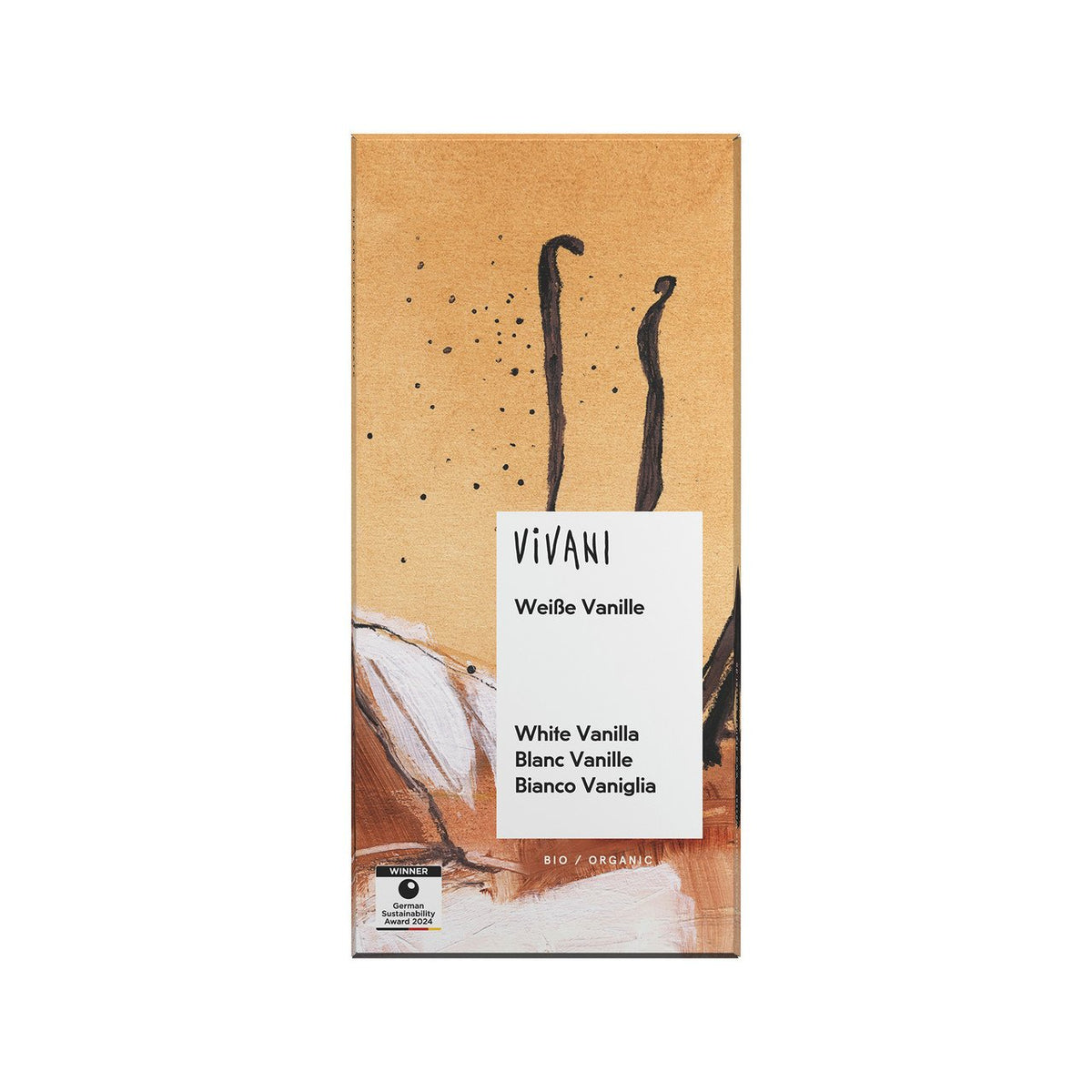 Vivani Schokolade Weisse mit Vanille, EU Bio Tafel 80 g