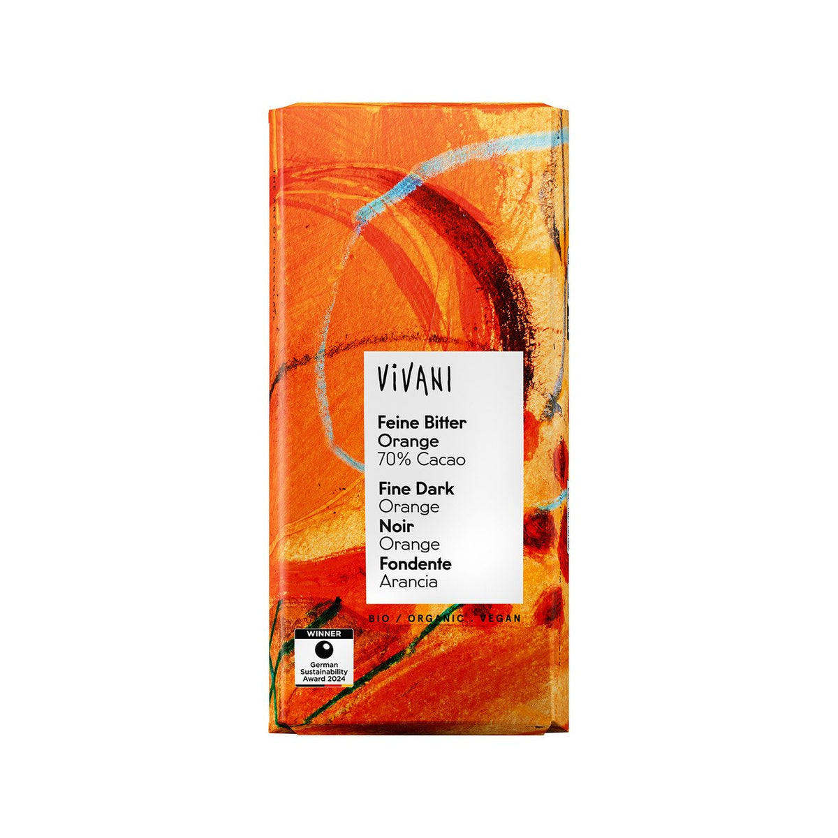 Vivani Schokolade Feine Bitter Orange, EU Bio Tafel 80 g