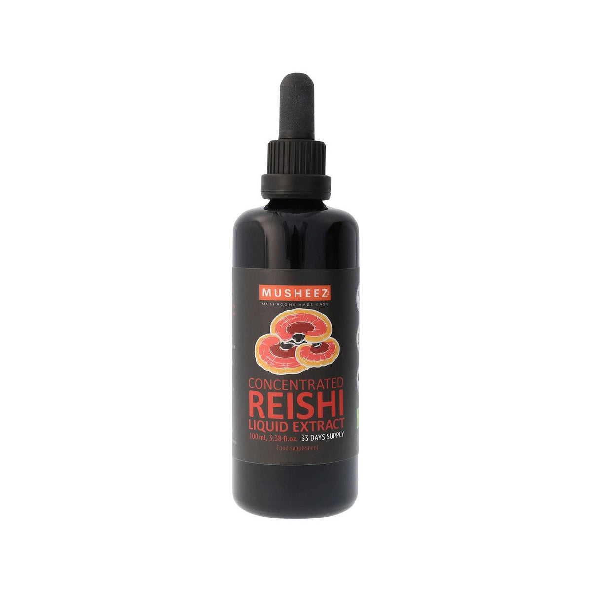 NaturKraftWerke Reishi Flüssigextrakt aus Bio-Vitalpilz, EU Bio Flasche 100 ml/Glas Einweg