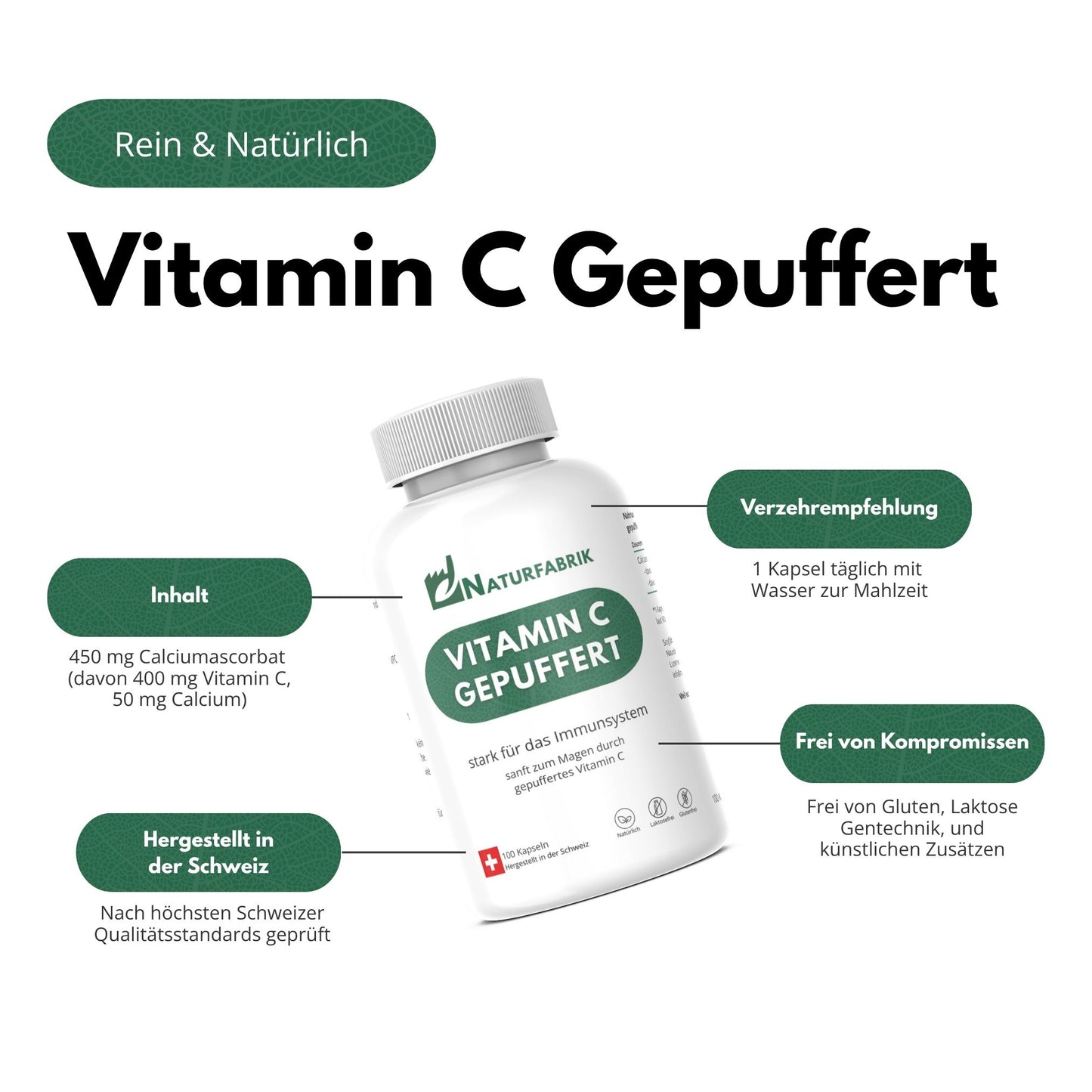 NATURFABRIK Vitamin C Gepuffert Kapseln 100 Stk